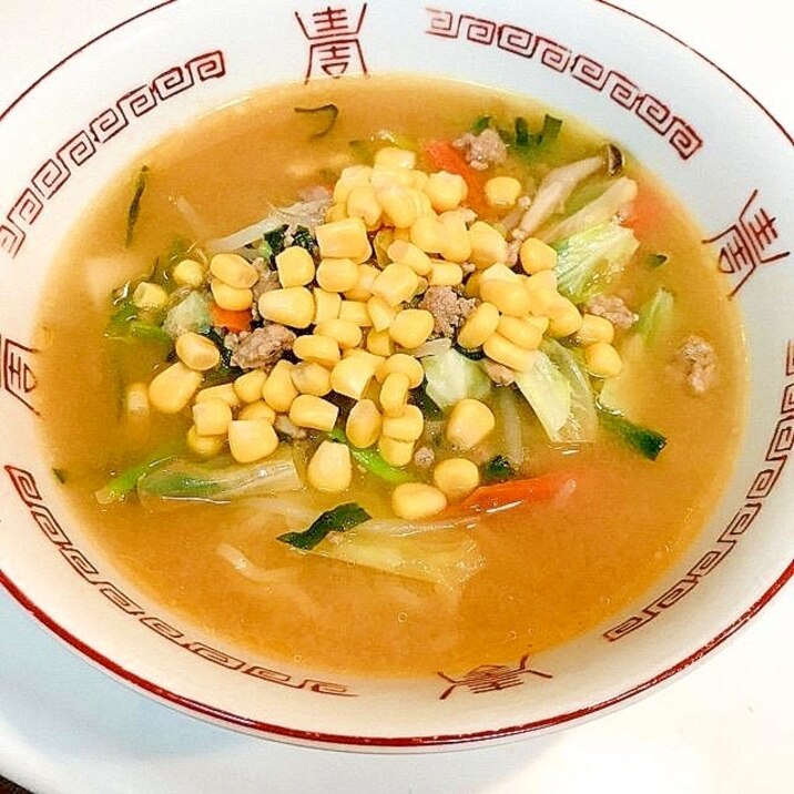 具沢山でどうぞ♪とろみ野菜の味噌ラーメン